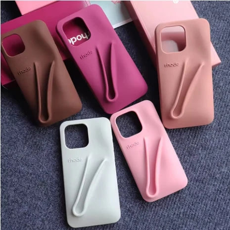DIY Rhode Lipstick Silicone Toast Case For iPhone 13 16 15 Pro Max 12 11 14 Plus Espresso Lip Gloss Holder Ins Hot Phone Cover