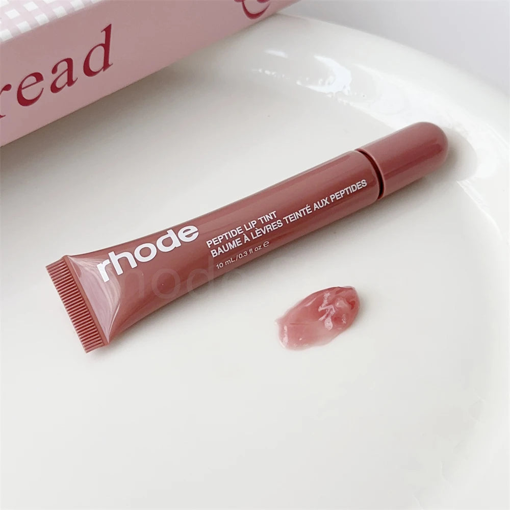 Rhode Makeup Lip Gloss Case Moisturizing Lip Glaze Oil Long Lasting Nourishing Lipstick Care Ins Salty Tan Raspberry with Box