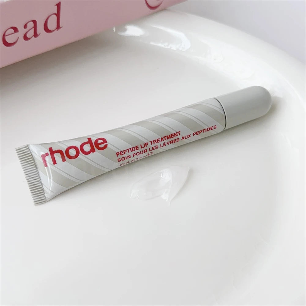 Rhode Makeup Lip Gloss Case Moisturizing Lip Glaze Oil Long Lasting Nourishing Lipstick Care Ins Salty Tan Raspberry with Box
