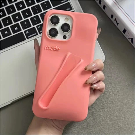 DIY Rhode Lipstick Silicone Toast Case For iPhone 13 16 15 Pro Max 12 11 14 Plus Espresso Lip Gloss Holder Ins Hot Phone Cover