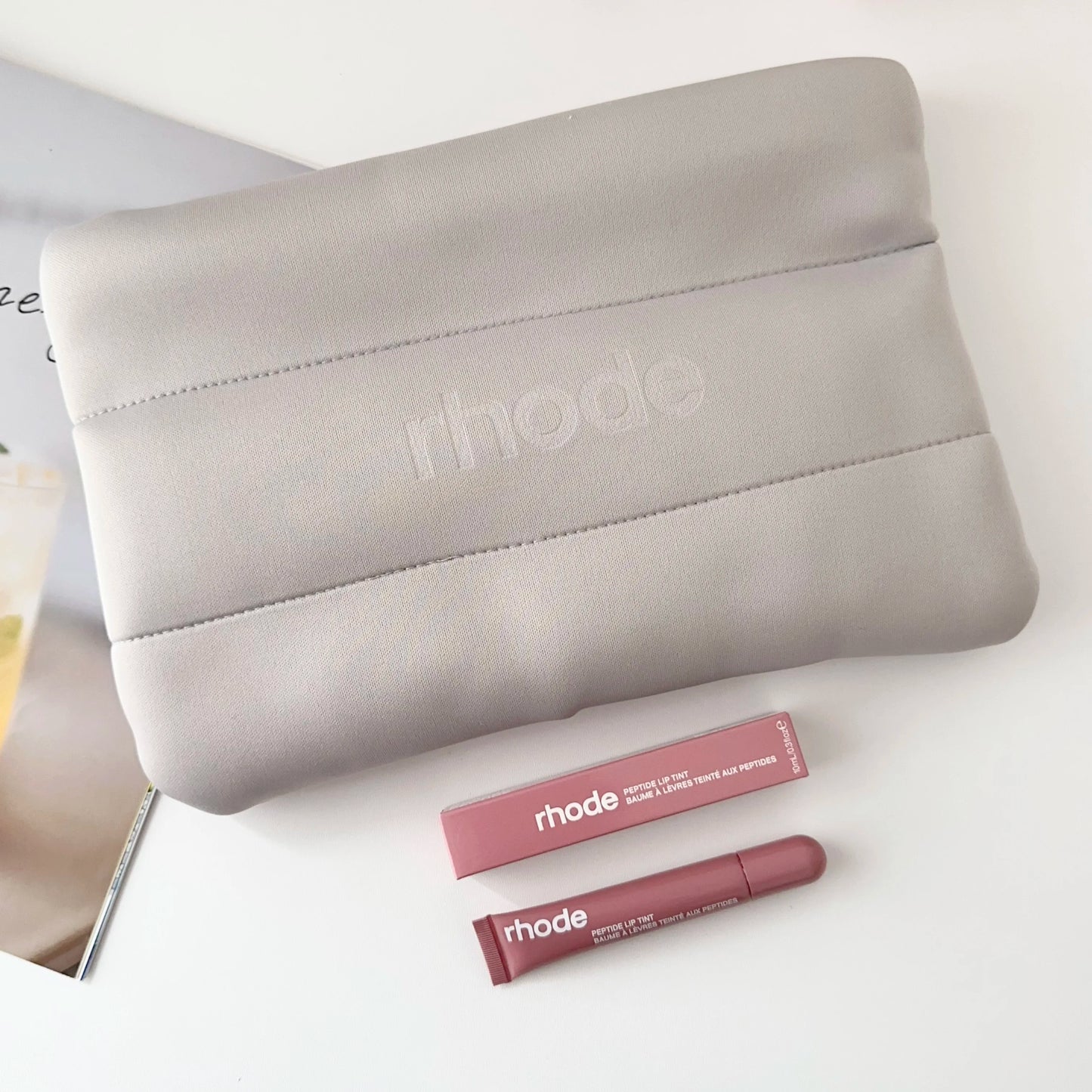 Fashion Rhode Cosmetic Bag Cosmetics Lipstick Jewelry Package Gift Large Capacity Bag For Girl Birthday Gifs With Lip Gloss