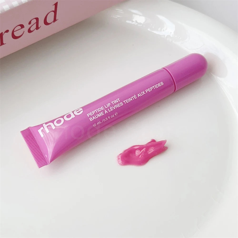Rhode Makeup Lip Gloss Case Moisturizing Lip Glaze Oil Long Lasting Nourishing Lipstick Care Ins Salty Tan Raspberry with Box