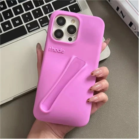 DIY Rhode Lipstick Silicone Toast Case For iPhone 13 16 15 Pro Max 12 11 14 Plus Espresso Lip Gloss Holder Ins Hot Phone Cover