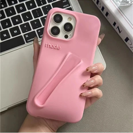 DIY Rhode Lipstick Silicone Toast Case For iPhone 13 16 15 Pro Max 12 11 14 Plus Espresso Lip Gloss Holder Ins Hot Phone Cover