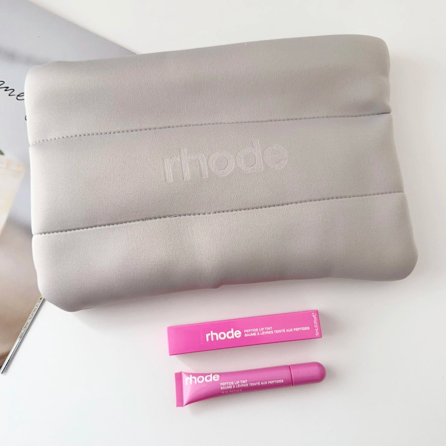 Fashion Rhode Cosmetic Bag Cosmetics Lipstick Jewelry Package Gift Large Capacity Bag For Girl Birthday Gifs With Lip Gloss