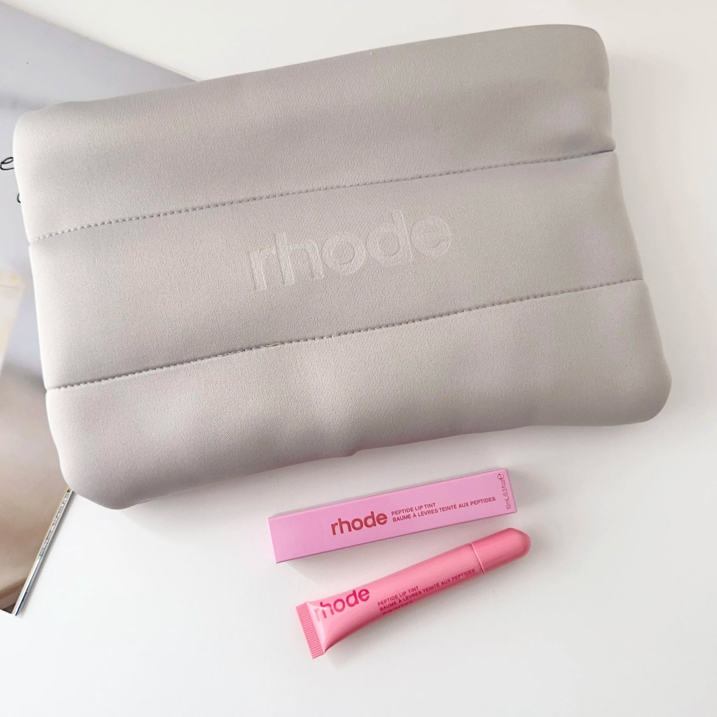 Fashion Rhode Cosmetic Bag Cosmetics Lipstick Jewelry Package Gift Large Capacity Bag For Girl Birthday Gifs With Lip Gloss