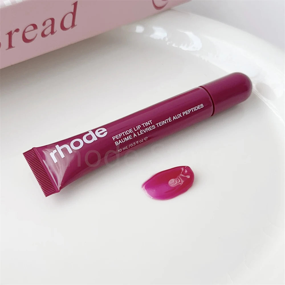 Rhode Makeup Lip Gloss Case Moisturizing Lip Glaze Oil Long Lasting Nourishing Lipstick Care Ins Salty Tan Raspberry with Box