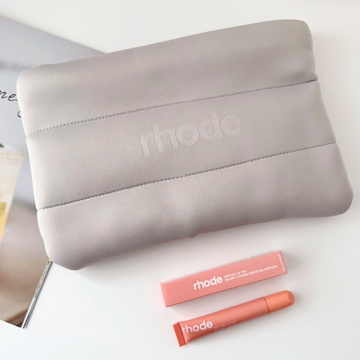 Fashion Rhode Cosmetic Bag Cosmetics Lipstick Jewelry Package Gift Large Capacity Bag For Girl Birthday Gifs With Lip Gloss