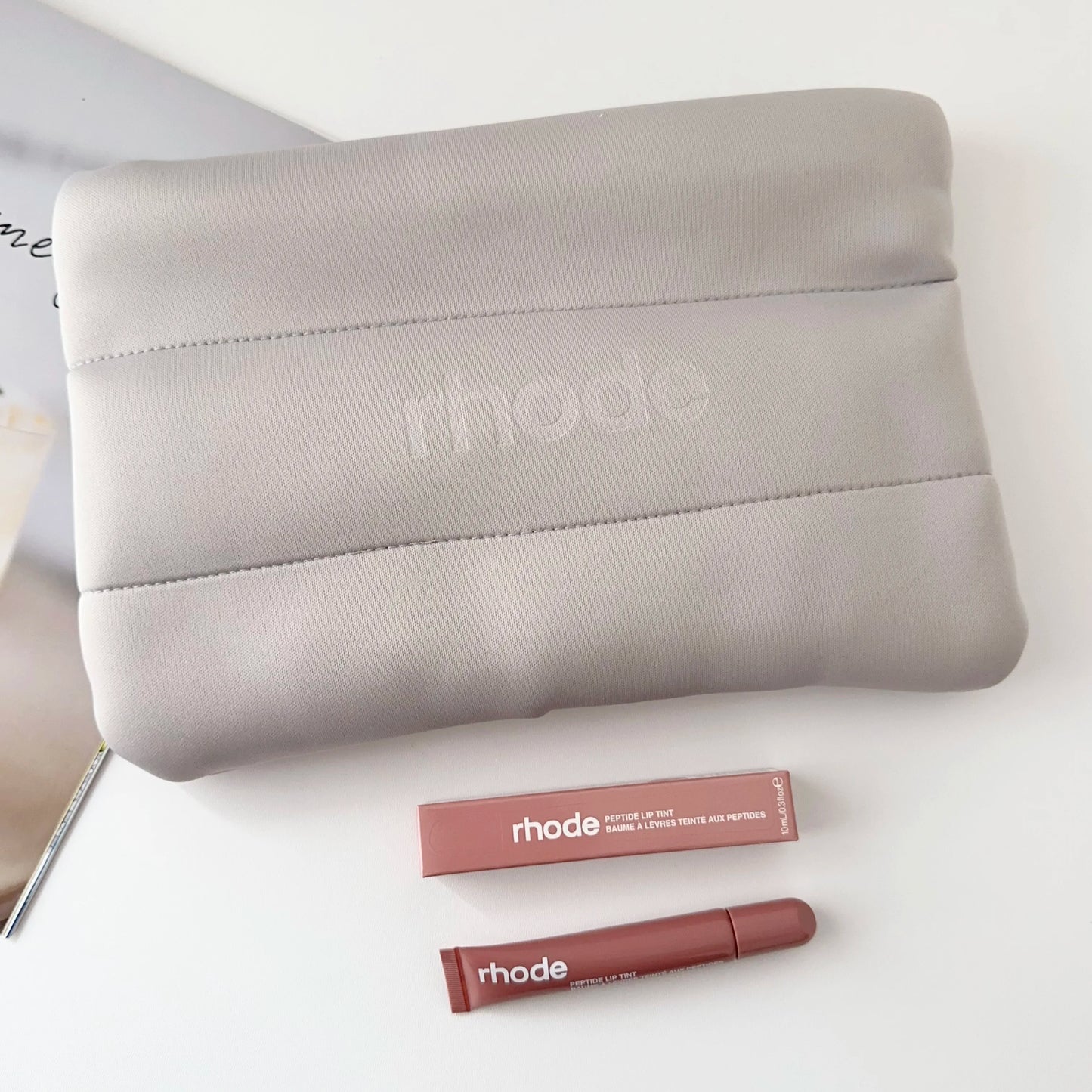 Fashion Rhode Cosmetic Bag Cosmetics Lipstick Jewelry Package Gift Large Capacity Bag For Girl Birthday Gifs With Lip Gloss
