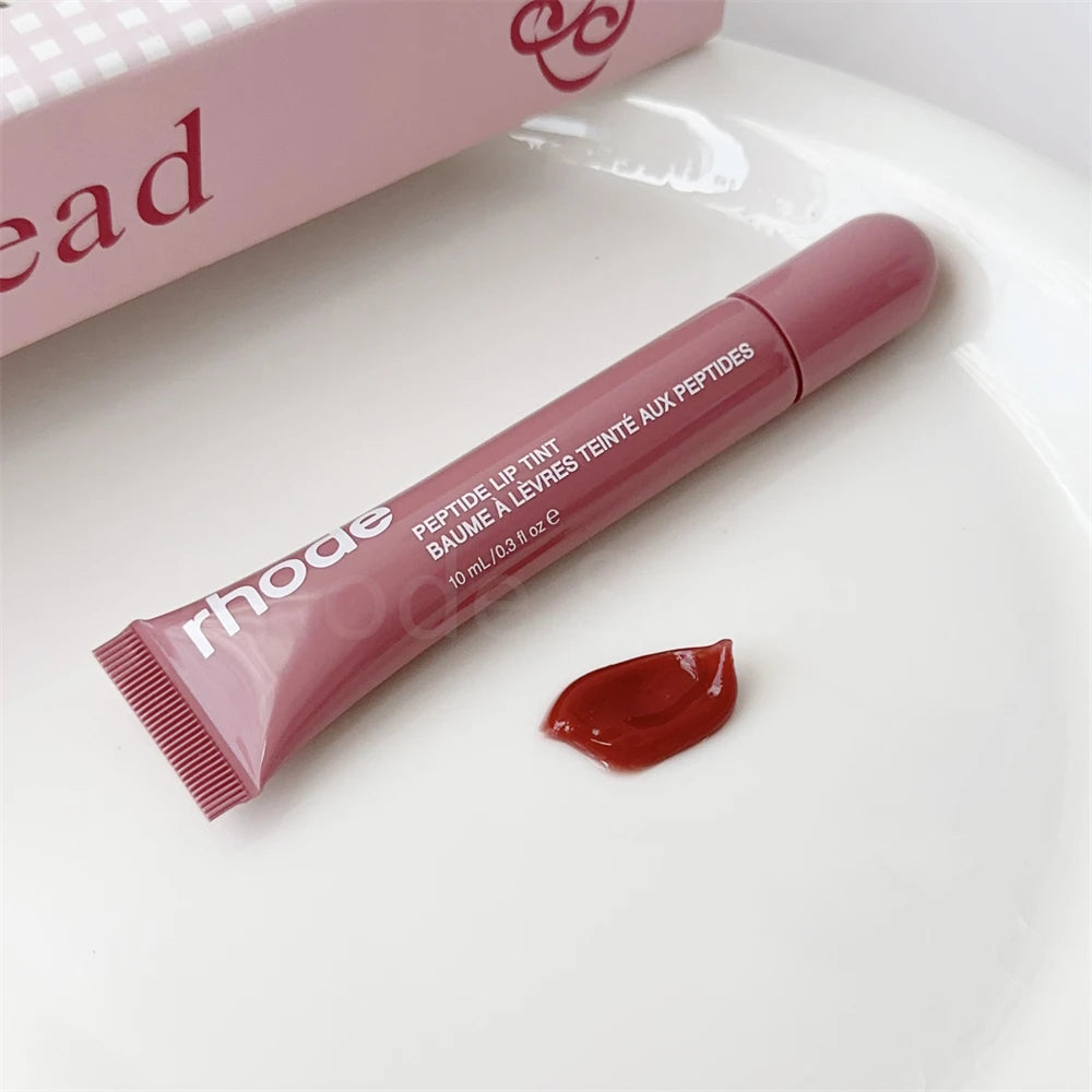 Rhode Makeup Lip Gloss Case Moisturizing Lip Glaze Oil Long Lasting Nourishing Lipstick Care Ins Salty Tan Raspberry with Box