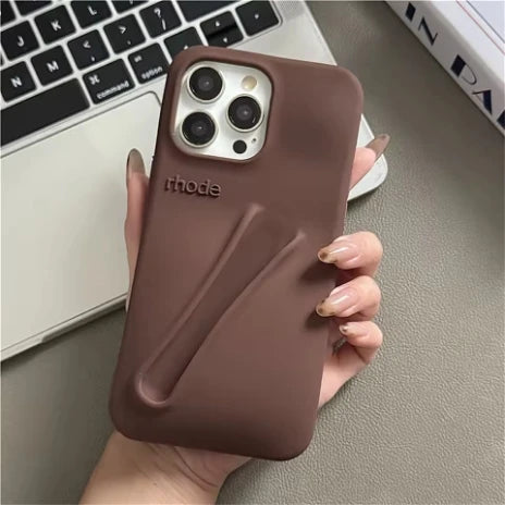 DIY Rhode Lipstick Silicone Toast Case For iPhone 13 16 15 Pro Max 12 11 14 Plus Espresso Lip Gloss Holder Ins Hot Phone Cover