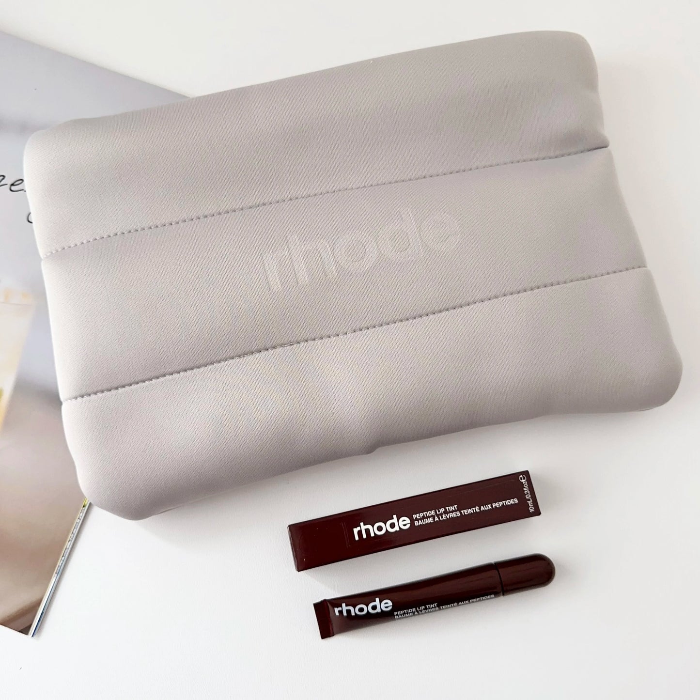 Fashion Rhode Cosmetic Bag Cosmetics Lipstick Jewelry Package Gift Large Capacity Bag For Girl Birthday Gifs With Lip Gloss