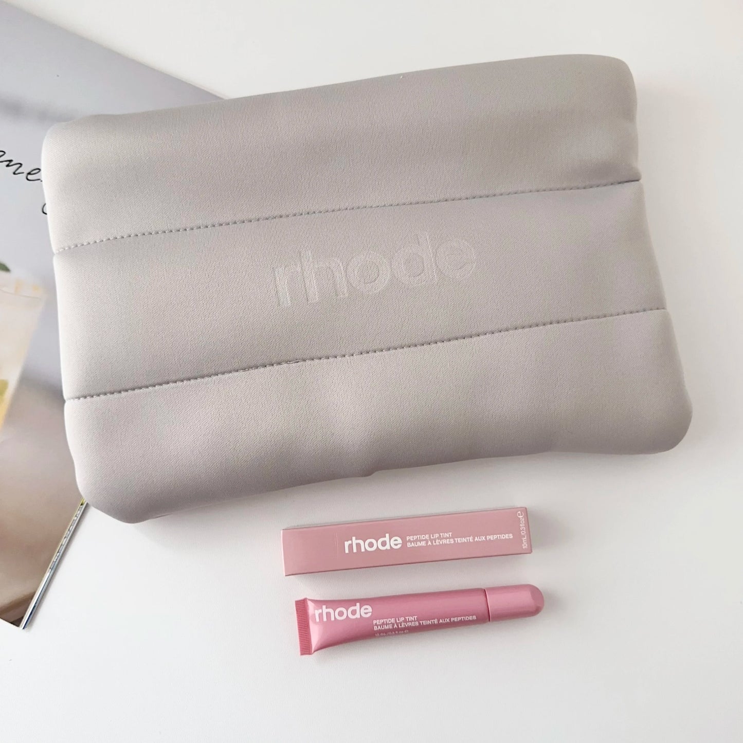 Fashion Rhode Cosmetic Bag Cosmetics Lipstick Jewelry Package Gift Large Capacity Bag For Girl Birthday Gifs With Lip Gloss