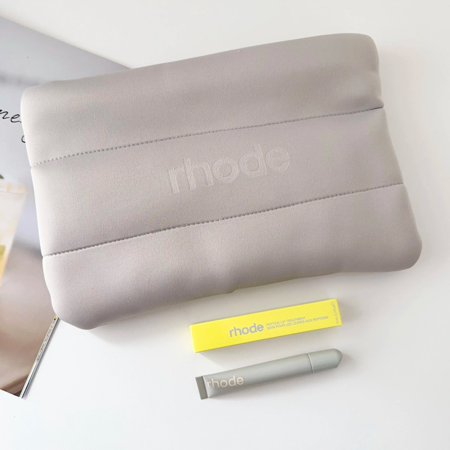 Fashion Rhode Cosmetic Bag Cosmetics Lipstick Jewelry Package Gift Large Capacity Bag For Girl Birthday Gifs With Lip Gloss