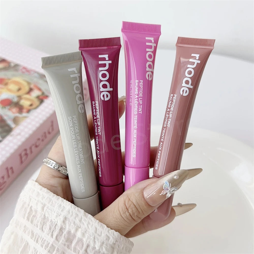 Rhode Makeup Lip Gloss Case Moisturizing Lip Glaze Oil Long Lasting Nourishing Lipstick Care Ins Salty Tan Raspberry with Box