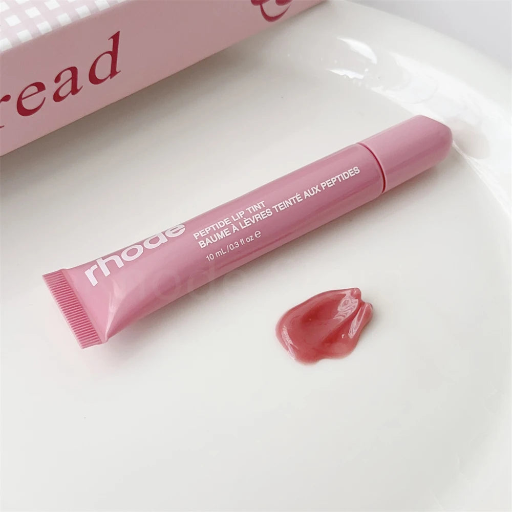 Rhode Makeup Lip Gloss Case Moisturizing Lip Glaze Oil Long Lasting Nourishing Lipstick Care Ins Salty Tan Raspberry with Box