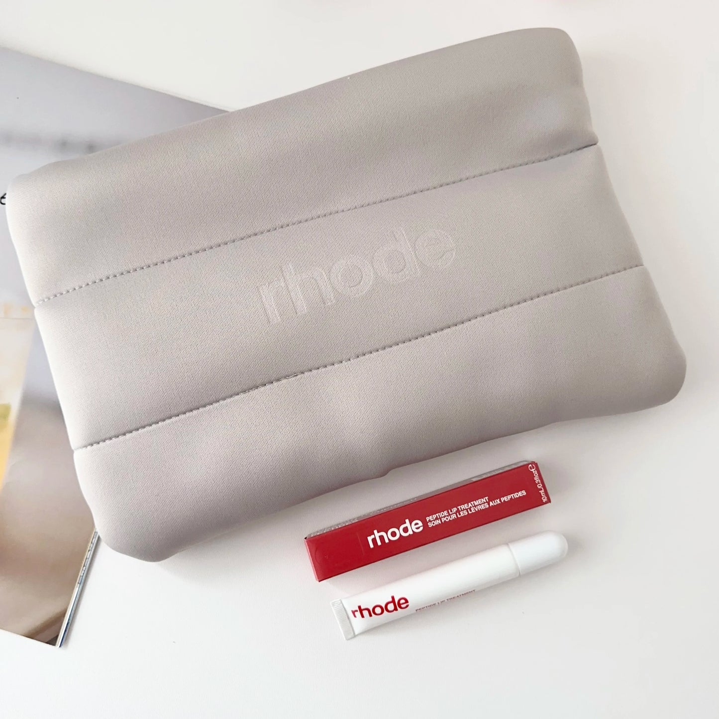 Fashion Rhode Cosmetic Bag Cosmetics Lipstick Jewelry Package Gift Large Capacity Bag For Girl Birthday Gifs With Lip Gloss