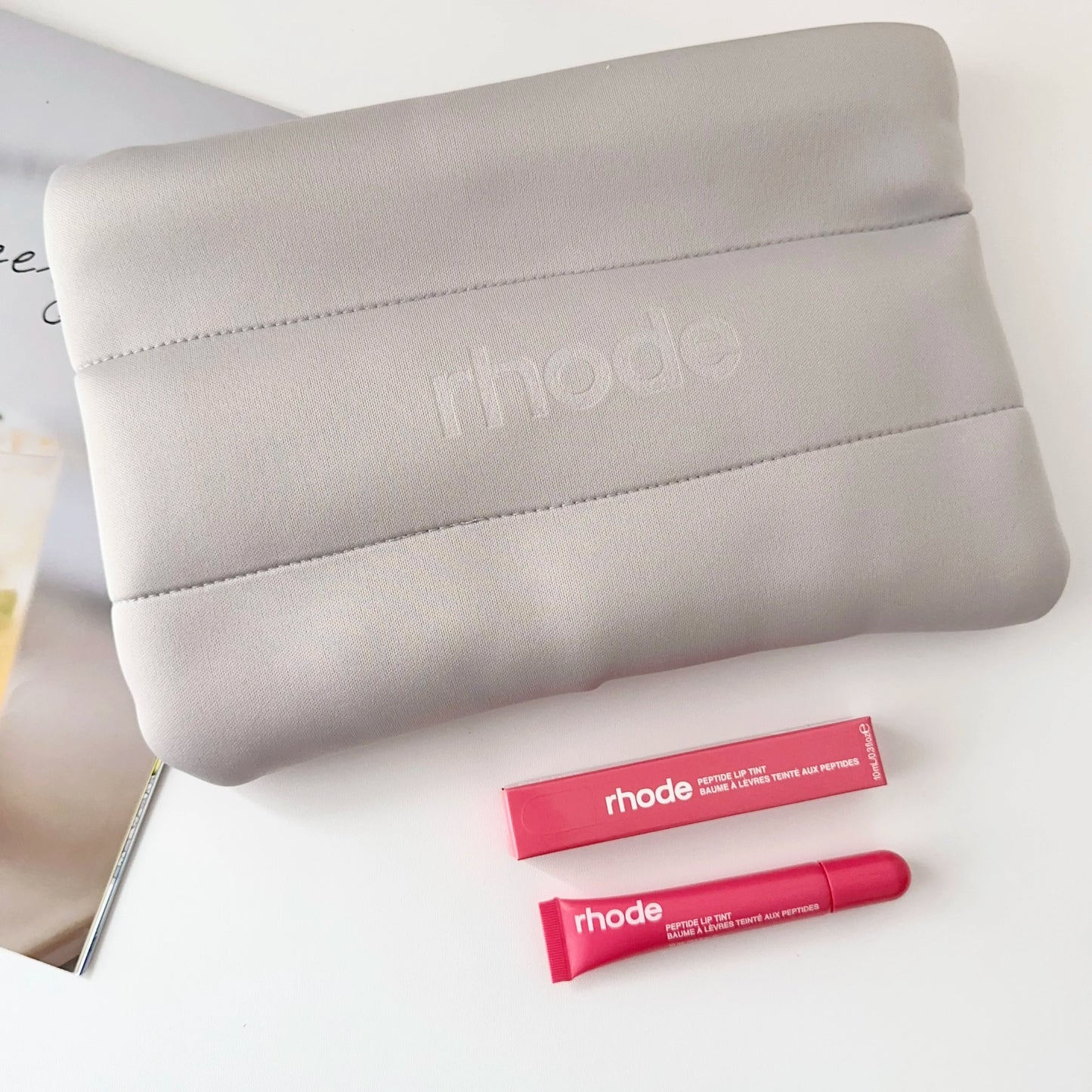 Fashion Rhode Cosmetic Bag Cosmetics Lipstick Jewelry Package Gift Large Capacity Bag For Girl Birthday Gifs With Lip Gloss