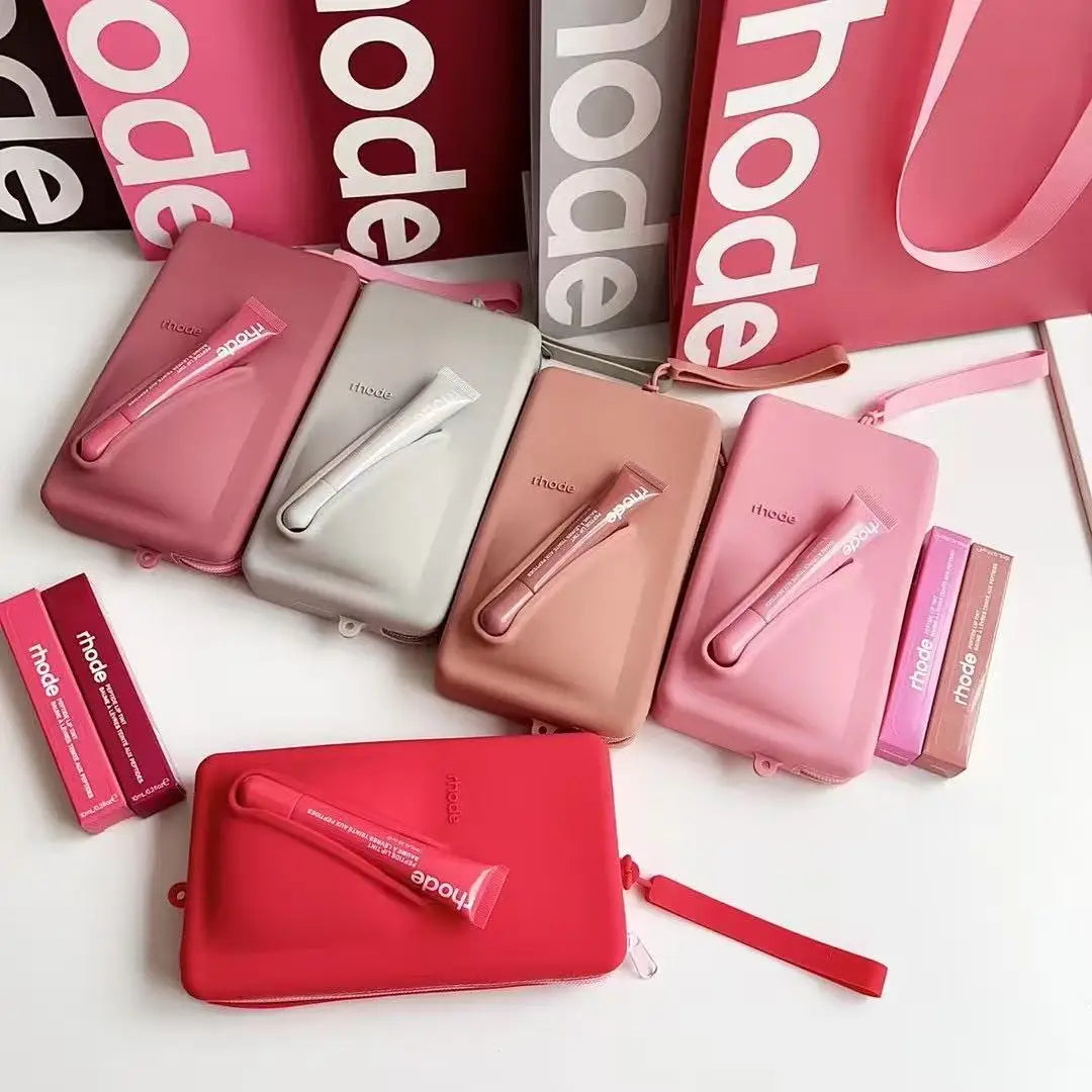 Rhode Lip Gloss Holder Bag Designer Phone Case for iPhone 16 Samsung Galaxy Universal Luxury Silicone Lipstick Make-up Lip Balm