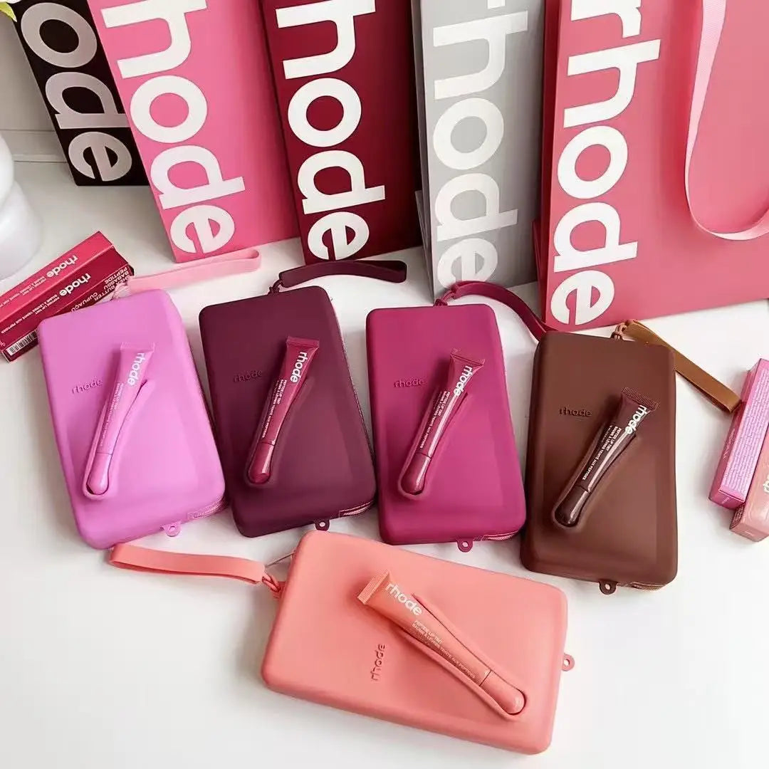 Rhode Lip Gloss Holder Bag Designer Phone Case for iPhone 16 Samsung Galaxy Universal Luxury Silicone Lipstick Make-up Lip Balm