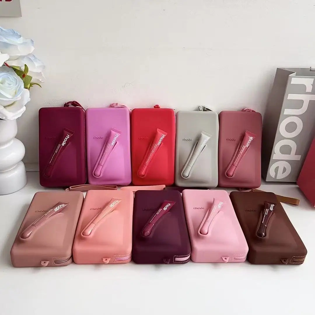 Rhode Lip Gloss Holder Bag Designer Phone Case for iPhone 16 Samsung Galaxy Universal Luxury Silicone Lipstick Make-up Lip Balm